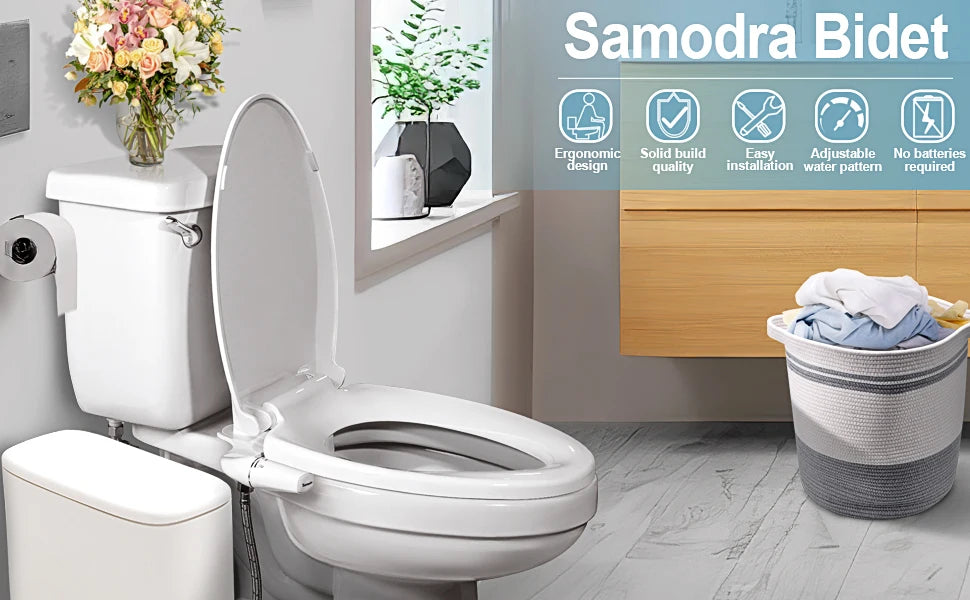 SAMODRA Ultra-Slim Bidet - Dual Nozzle Attachment
