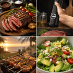 Electric grinder food lifestyle collage