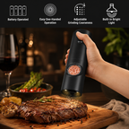 Electric grinder one handed operation over steak feature image