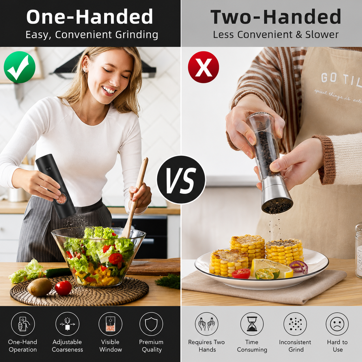 Electric grinder one handed versus two handed comparison