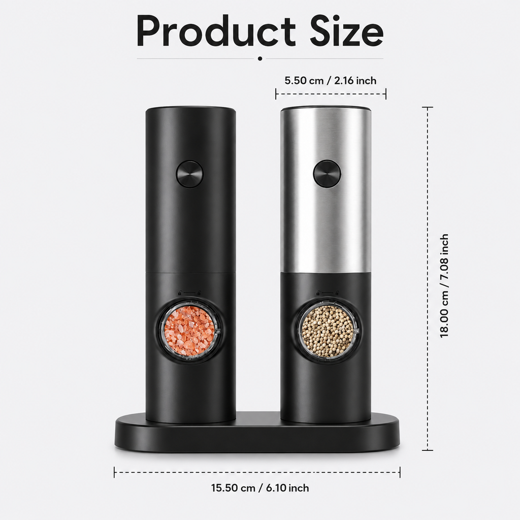 Electric grinder product size diagram