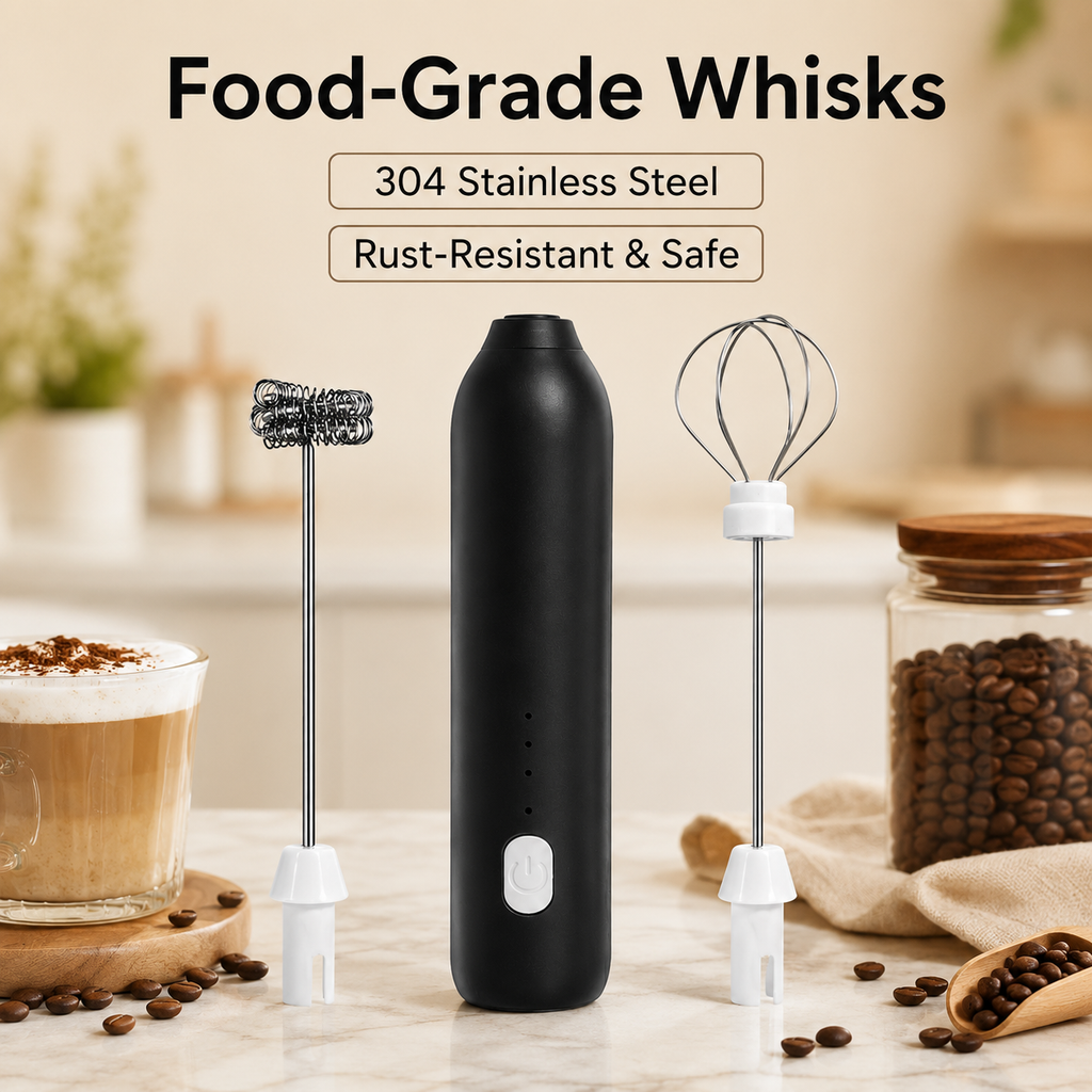 Food grade 304 stainless steel whisk attachments for milk frother