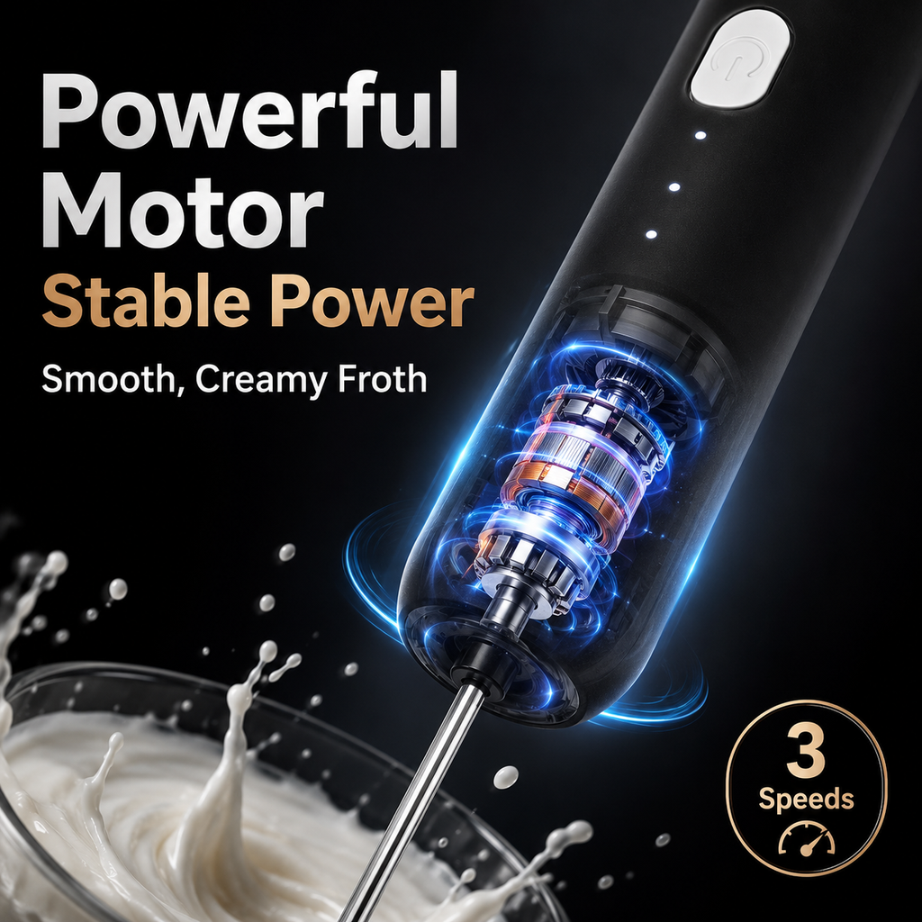 Powerful motor stable power smooth creamy froth milk frother image