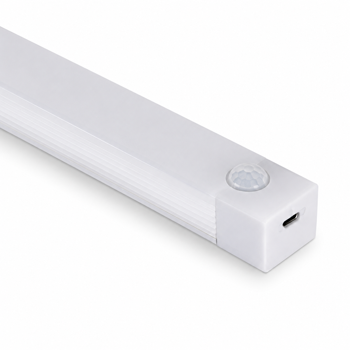 Close-up of USB-C motion sensor night light charging port and sensor