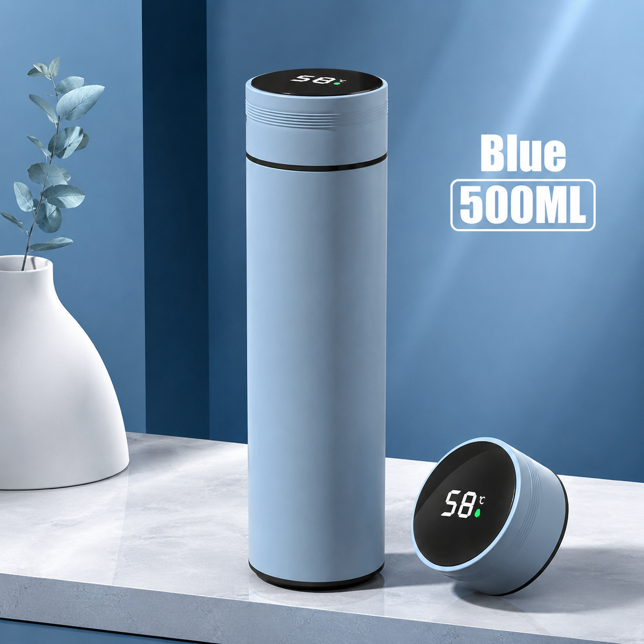 Blue 500ml thermos product image