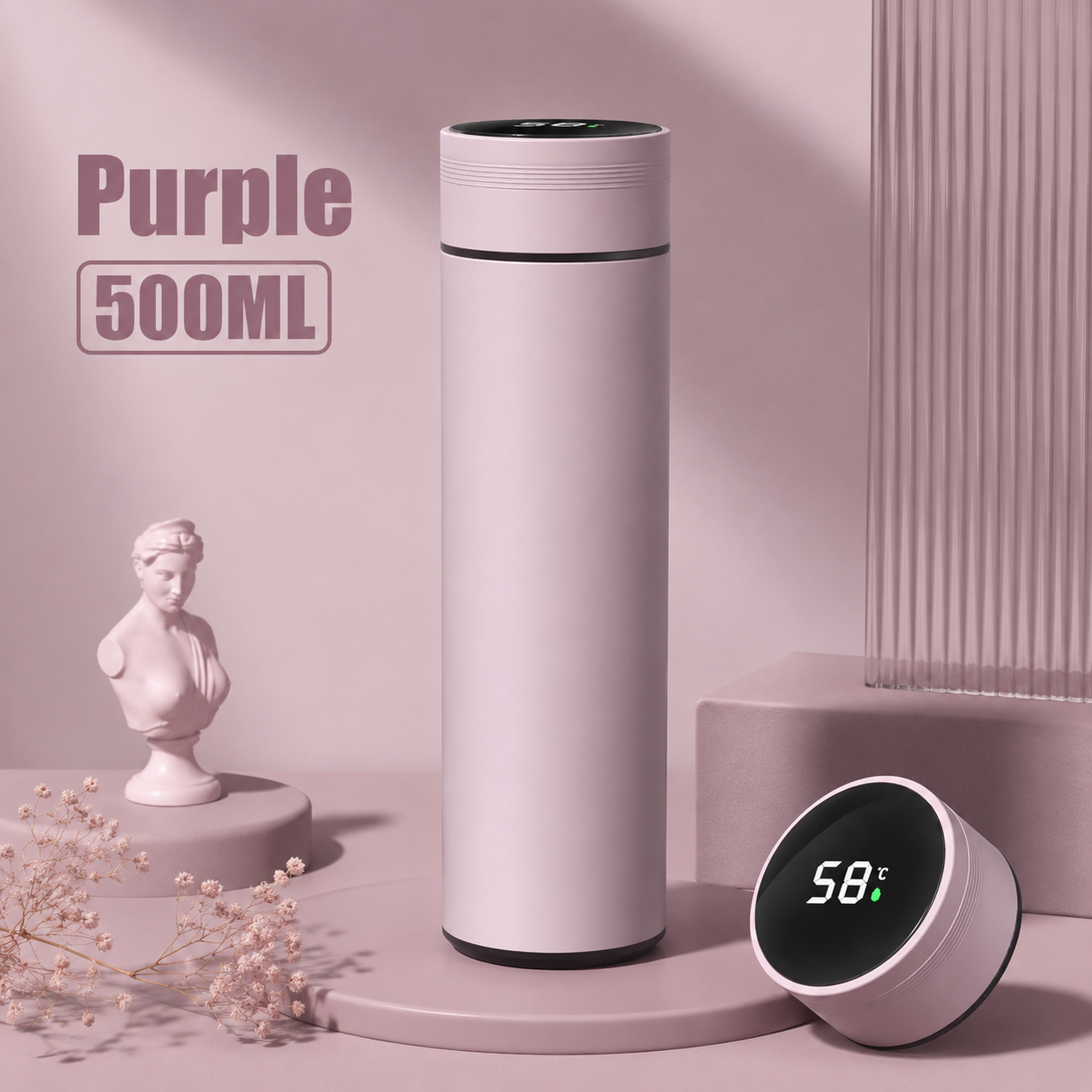 Purple 500ml thermos product image