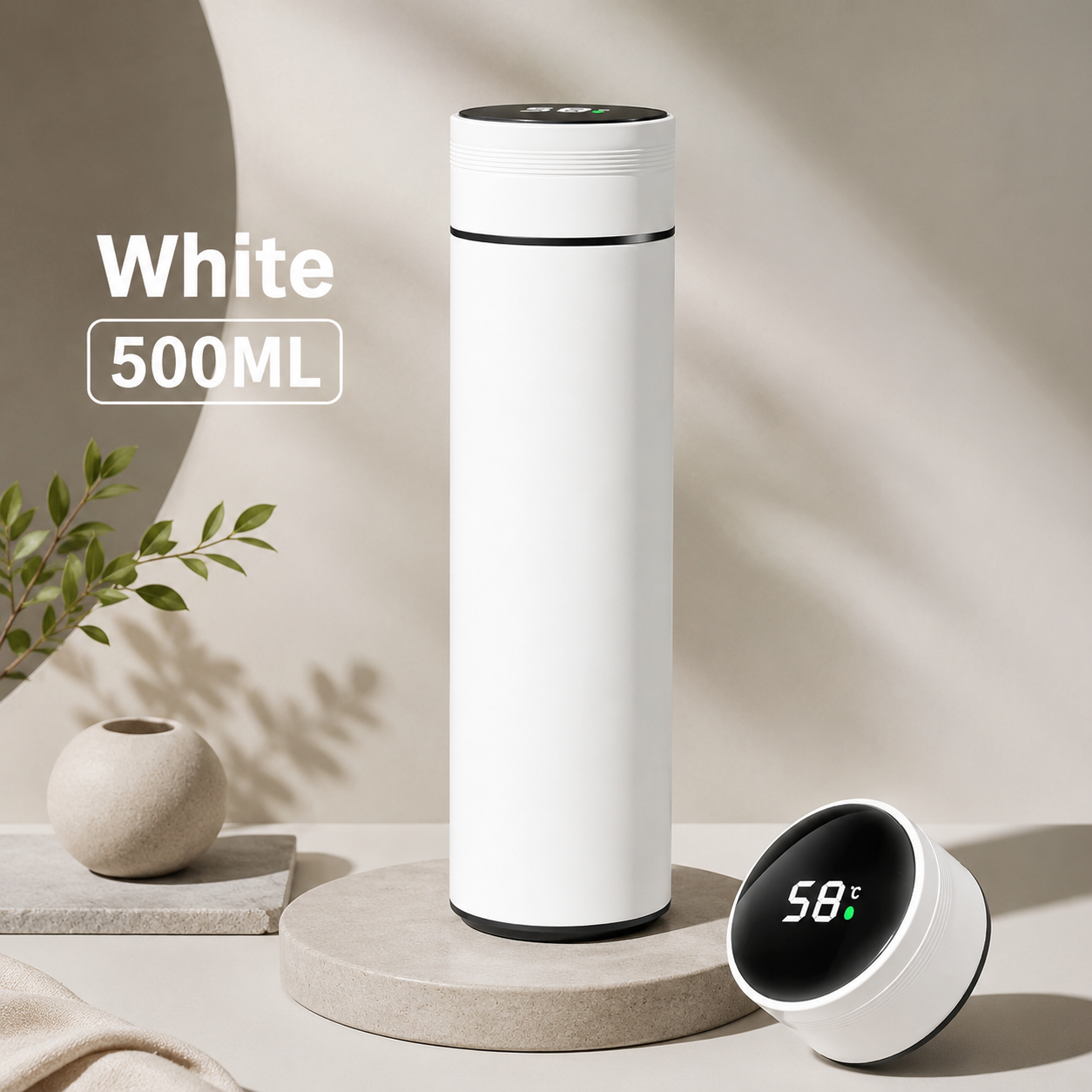 White 500ml thermos product image